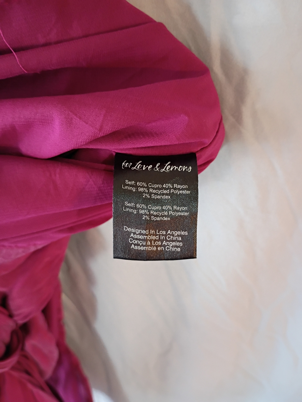 For Love And Lemons Magenta Ruched Allie Mini Dress - Picture 6 of 7